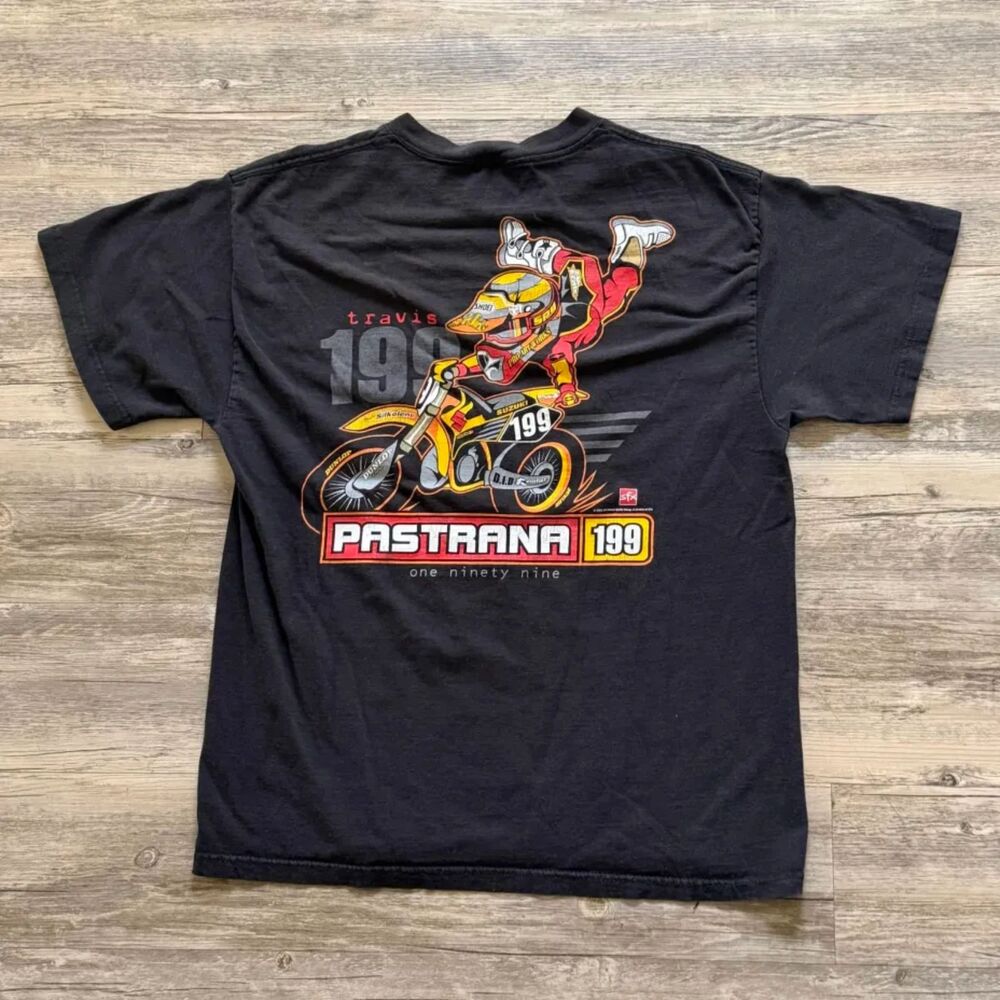 Vintage Travis Pastrana SFX 199 Motocross Dirtbike T-Shirt Size L